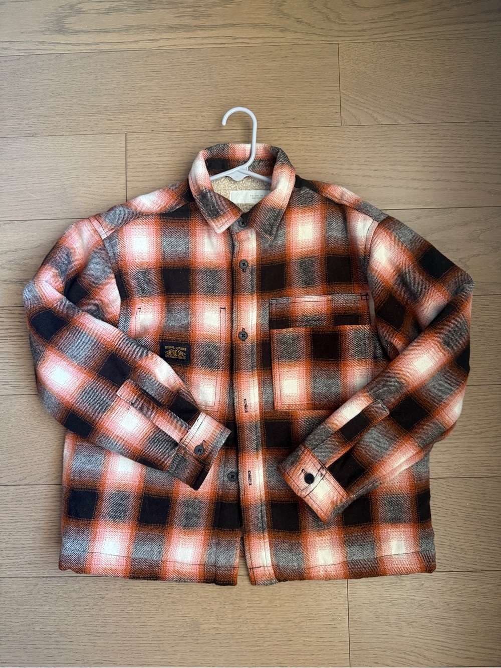 Zara Orange & Black Plaid Kids Jacket